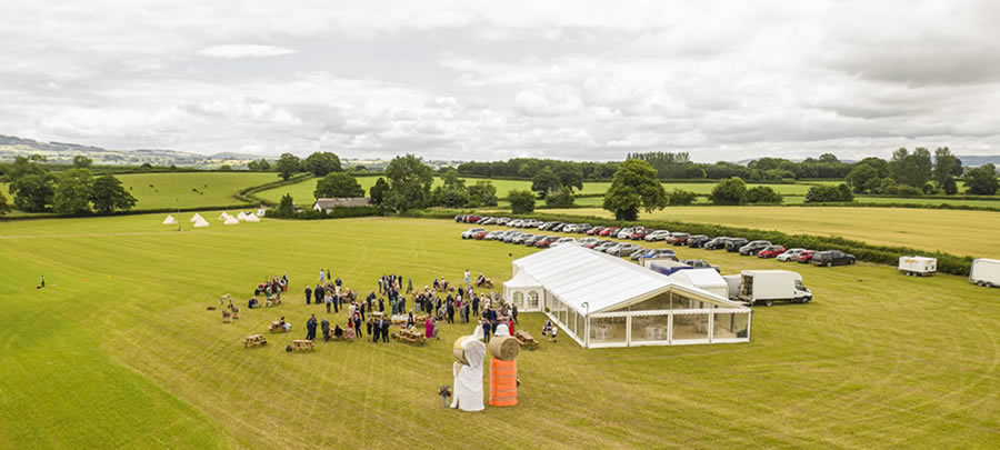 drone wedding video wales